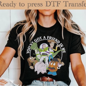 Toy Story Ready To Press, Disney DTF Transfer, Woody DTF, Buzz Heat Transfer, Disneyland Family Vacation DTF, Disney Friends Ready To Press