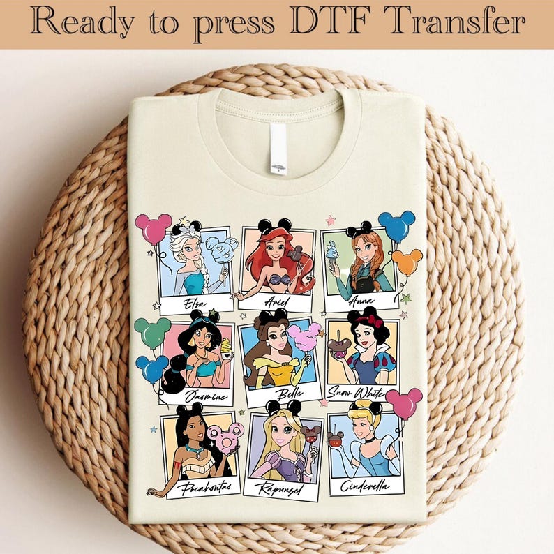 Princess Squad Ready to Press, Disney Heat Transfer, Princess DTF ...