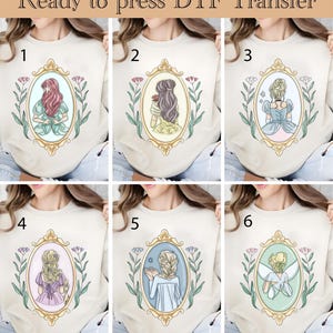 Princesses Floral DTF Transfer, Disney Princesses Ready To Press, Princess Watercolor Heat Transfer, Disneyland Family Trip Birthday DTF