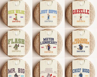 Disney Zootopia Listo para Imprimir, Transferencia de Nick Wilde y Judy Hopps DTF, Disney Zootopia Parejas DTF, Transferencia de Viaje Familiar Disney, Zootrópolis