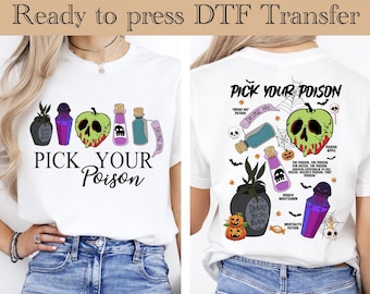 Villains Pick Your Poison Ready To Press, Disney Villains The Evil DTF, Disney Evil Queens Heat Transfer, Villains Shirt, Girls Trip Shirt