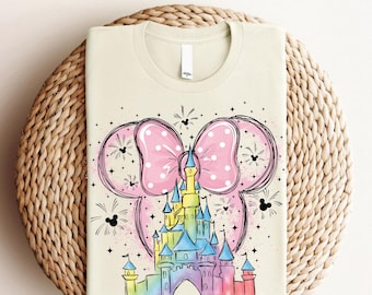 Transferencia DTF de Minnie Mouse Castle, Disneyland listo para imprimir, transferencia de calor de viaje de Disney, DTF de viaje de niña de Disney, transferencia de calor de Magic Kingdom