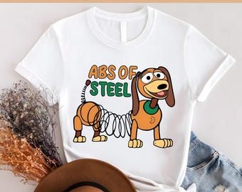 ABS de acero Slinky Dog listo para prensar, Toy Story divertido DTF, transferencias de calor de regalo de Disney, camiseta de Toy Story Slinky Dog, camiseta divertida de Disney.