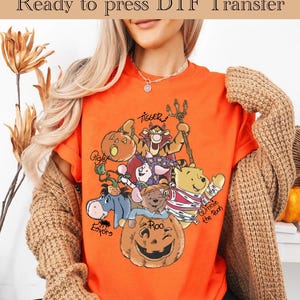 Winnie The Pooh Halloween Ready To Press, Winnie The Pooh Halloween T Shirt,Pooh Ghost DTF, Pooh Autumn Heat Transfer,Disney Halloween Shirt