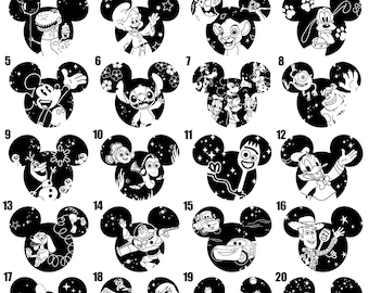 Transferencia DTF de orejas de Mickey de personajes de Disney, Transferencia DTF de personajes de Disney, Disneyland listo para imprimir, Vacaciones familiares Disney listo para imprimir