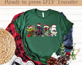 Star Wars Family Christmas DTF Transfer, Galaxy Wars Christmas dtf, Disney Xmas Gift dtf,Galaxy's Edge Holiday dtf,Disneyland Christmas Gift