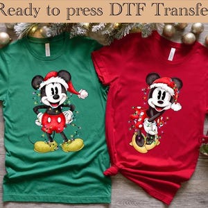 Disney Christmas DTF, Mickey And Friends Christmas Ready to Press, Mickey and Minnie Christmas Dtf Transfer, Disneyland Christmas DTF