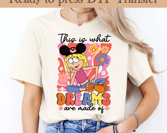Disney Lizzie McGuire fertig zum Pressen, das sind Träume, DTF Transfer, süßes Lizzie McGuire Shirt, Disneyland Heat Transfer