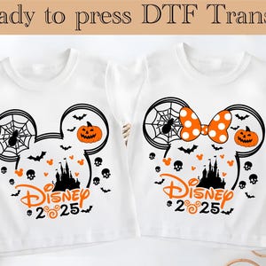 Disney Mickey And Minnie Halloween DTF, Mickey Halloween Ready To Press, Mickey Mouse DTF Transfer, Disney Shirt, Mickey Mouse Halloween dtf