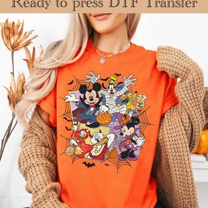 Disney Mickey And Friends Halloween DTF, Mickey Halloween Ready To Press, Retro Mickey Mouse DTF Transfer, Mickey Mouse Halloween dtf