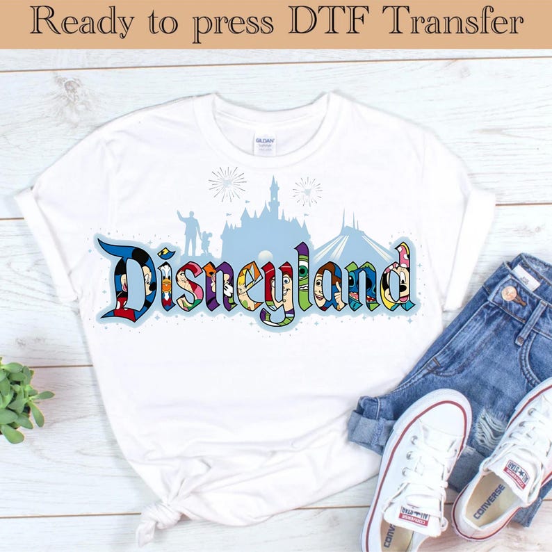 Disneyland-resa färdig att tryckas, Magic Castle dtf, familjesemestertransfer, familjeresa 2026 dtf, Disneyland värmeöverföring, semesterläge dtf bild 1