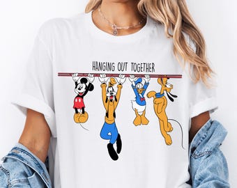 Transferencia de fotos de personajes de Disney juntos, Mickey y sus amigos listos para imprimir, Transferencia de fotos de Disneyland, Viaje familiar a Disneyland