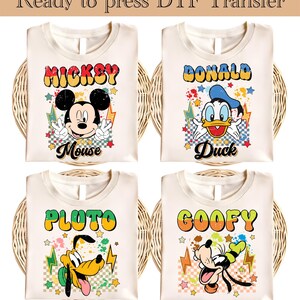 Disney Characters WDW Dtf, Mickey and Friends Ready To Press, Disneyland DTF Transfer, Disneyland Family Trip DTF, Mickey Mouse dtf