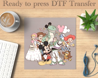Toy Story And Mickey Ready To Press, Disney DTF Transfer, Mickey Mouse Heat Transfer, Woody dtf,buzz lightyear DTF, Disneyland Family Trip