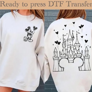 Mickey Magic Castle DTF, Mickey Mouse Heat Transfer, Disney Magic Kingdom DTF Transfer, Disneyland Ready to Press,Mickey Mouse DTF Transfers