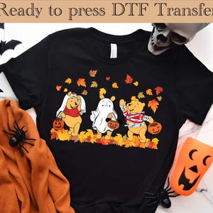 Winnie The Pooh Halloween Ready To Press, Winnie The Pooh Halloween T Shirt,Pooh Ghost DTF, Pooh Autumn Heat Transfer,Disney Halloween Shirt