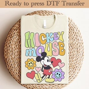 Mickey Mouse DTF, Mickey Mouse Heat Transfer, Disneyworld DTF Transfer, Disneyland Ready to Press, Mickey DTF Transfers, Disney Gifts