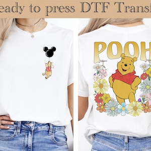 Winnie The Pooh DTF Transfer, Disney Ready To Press, Pooh Bear Transfer, Hunny Heat Transfer, Disneyland Birthday Family Trip DTF