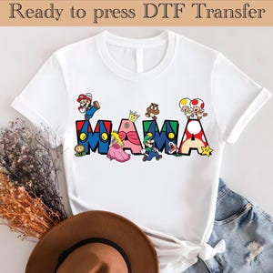 Super Mario Mama DTF, Super Mario Character Ready To Press, Super Mario Birthday Transfers , Mario & Friends Party Dtf Transfers