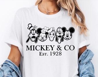 Transferencia de archivos DTF de Mickey & Co., Mickey y sus amigos listos para imprimir, Transferencia de archivos DTF de personajes de Disney, Viaje familiar a Disneyland, Archivo DTF de Mickey Mouse