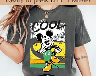 Mickey Mouse Stay Cool DTF,Mickey Mouse Heat Transfer, Disneyworld DTF Transfer,Disneyland Ready to Press,Mickey DTF Transfers,Disney Gifts