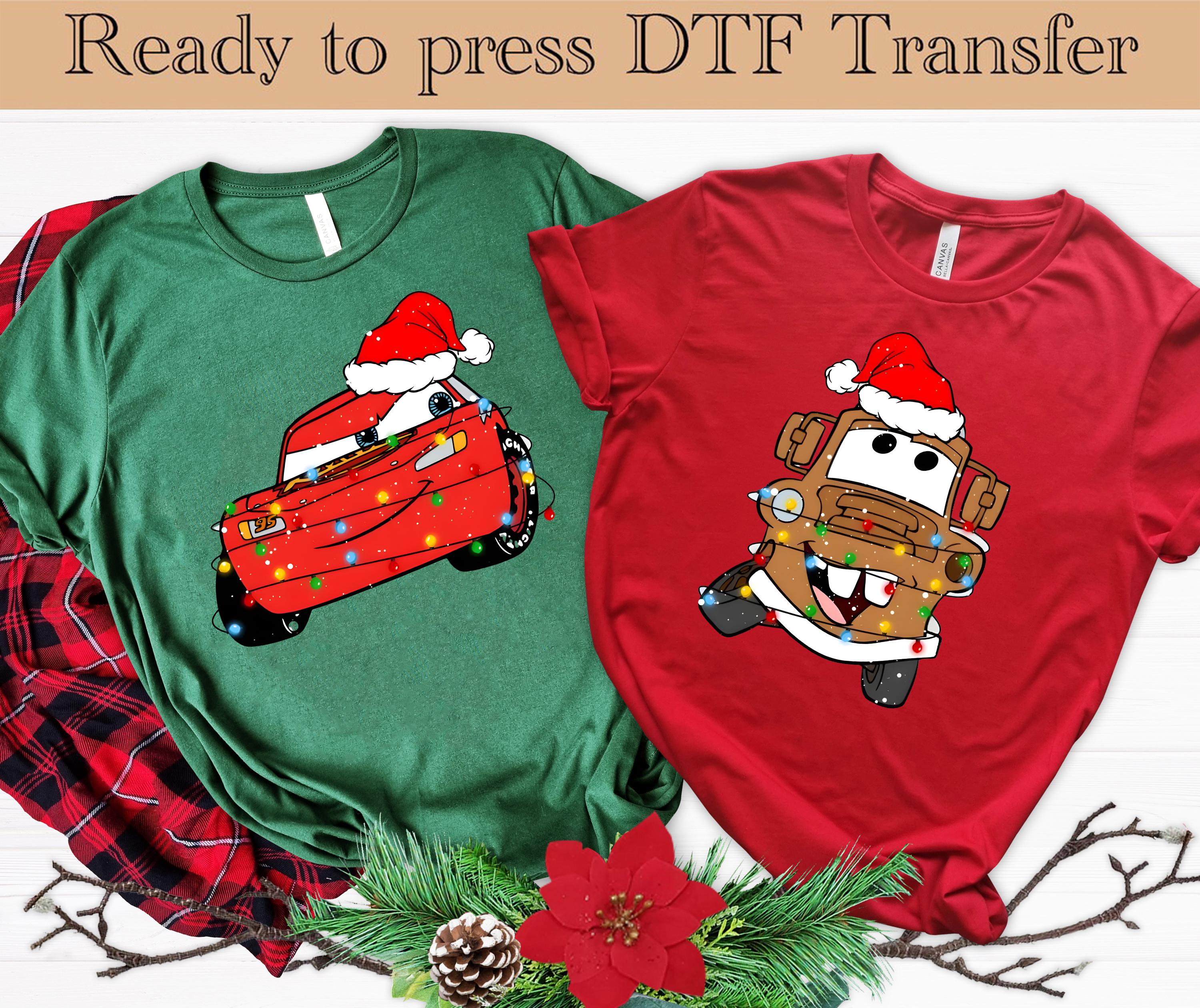 Disney Cars Christmas Ready To Press , Lightning Mcqueen And Mater Christmas Shirt, Kids Disney Christmas DTF, Kids Holiday Shirt