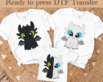 Toothless Ready To Press, Epic Universe Toothless DTF Transfer, How to Train Your Dragon DTF, Disney Night Fury Shirt, Family Vacation Shirt