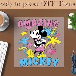 Mickey Mouse DTF, Mickey Mouse Heat Transfer, Disneyworld DTF Transfer, Disneyland Ready to Press, Mickey DTF Transfers, Disney Gifts
