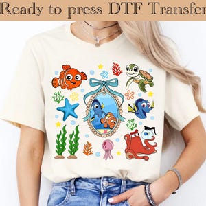 Finding Nemo Family DTF, Finding Nemo Ready To Press, Finding Nemo Heat Transfer, Finding Dory Dtf, Disney Ready To Press, Nemo And Dory DTF