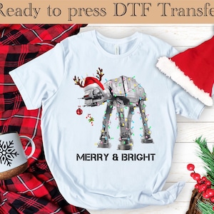 Star Wars AT-AT Christmas DTF Transfer, Star Wars Christmas dtf, Disney Xmas Gift dtf, Galaxy's Edge Holiday dtf,Disneyland Christmas Gift