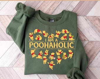 Winnie de Poeh DTF-overdracht, Poohaholic klaar om te drukken, Pooh Bear and Friends-overdracht, Hunny-warmteoverdracht, DTF familie-uitstapje Disneyland