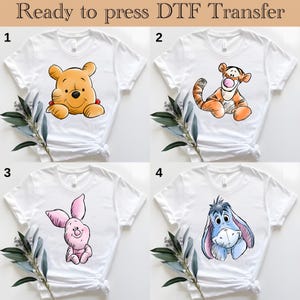 Winnie The Pooh DTF Transfer,Disney Ready To Press, Pooh Bear Transfer, Heat Transfer, Disneyland Birthday Family Trip DTF,Walt Disney World