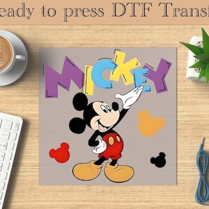Mickey Mouse DTF, Mickey Mouse Heat Transfer, Disneyworld DTF Transfer, Disneyland Ready to Press, Mickey DTF Transfers, Disney Gifts