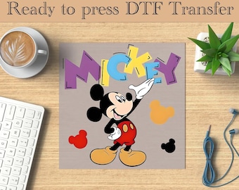 Mickey Mouse DTF, Mickey Mouse Heat Transfer, Disneyworld DTF Transfer, Disneyland Ready to Press, Mickey DTF Transfers, Disney Gifts