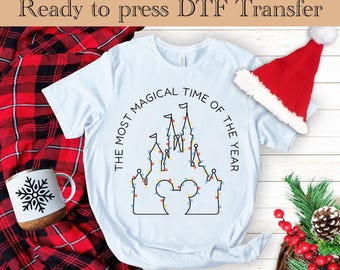 Magic Kingdom Christmas DTF Transfer, Magical Time Christmas Ready To Press, Disney Christmas Shirt, Christmas Transfer, Christmas Gift