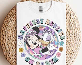 Happiest Besties Ready To Press,Minnie Mouse DTF, Disney Transfers, Minnie and Daisy Heat Transfers,DTF Transfers, Best Friend Forever DTF
