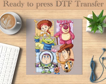 Toy Story Ready To Press, Disney DTF Transfer, Woody DTF, Buzz Heat Transfer, Disneyland Family Vacation DTF, Disney Friends Ready To Press