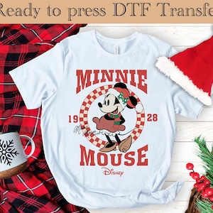Disney Christmas DTF, Minnie Mouse Christmas Ready to Press, Mickey and Minnie Christmas Dtf Transfer, Disneyland Christmas DTF