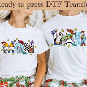 Toy Story Mom And Dad Ready To Press, Disney DTF Transfer,To Infinity And Beyond DTF Transfers, Woody dtf,buzz DTF,Disneyland Ready To Press