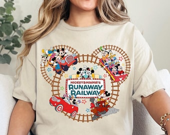 Transfert DTF Disney Runaway Railway, chemin de fer Mickey Mouse prêt à l'emploi, transfert DTF Disneyland, voyage en famille Disney DTF, Mickey Mouse dtf