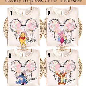 Winnie The Pooh DTF Transfer,Disney Ready To Press, Pooh Bear Transfer, Heat Transfer, Disneyland Birthday Family Trip DTF,Walt Disney World