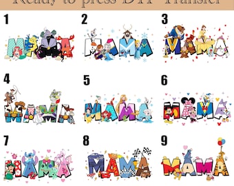 Disney Mama Ready To Press, Disney Mama DTF Transfer, Disney Characters Mama DTF, Disney Mickey and Friends Mama Shirt, Disney Shirt