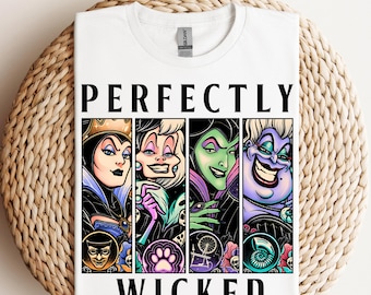 Perfectamente Malvada, lista para imprimir, Disney Villanos Amigos DTF, Transferencia de Calor Reinas Malvadas, Camiseta Villanos, Camiseta Amigos Malvados, Camiseta Viaje de Chicas