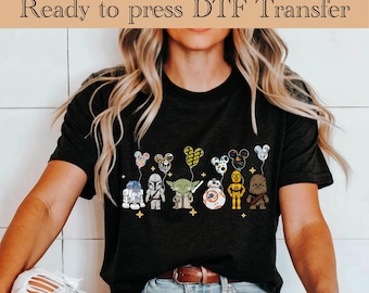 Disney Star Wars Mickey Balloons Ready To Press, Star Wars Group Dtf Transfer, Star Wars Characters DTF, Star Wars Land Heat Transfers