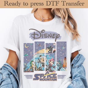 Mickey Mouse Space Mountain DTF, Mickey Mouse Heat Transfer, Disneyworld DTF Transfer, Disneyland Ready to Press, Mickey DTF Transfers