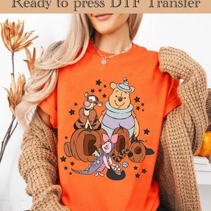 Winnie The Pooh Halloween Ready To Press, Winnie The Pooh Halloween T Shirt,Pooh Ghost DTF, Pooh Autumn Heat Transfer,Disney Halloween Shirt