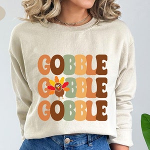 Thanksgiving Gobble Sweatshirt: Fall Turkey Family Sweater