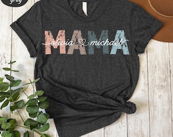 Custom Mama Shirt: Personalized Mom T-shirt with Children's Names