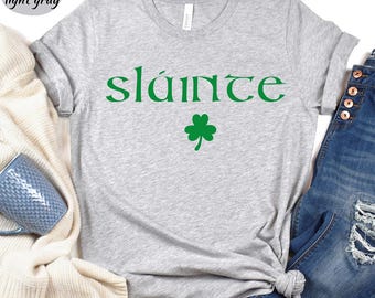 Slainte Shamrock Sweatshirt: Lucky Irish St Patricks Day Gift