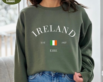 Felpa Irlanda: Pullover da viaggio con bandiera irlandese - Unisex Comfort
